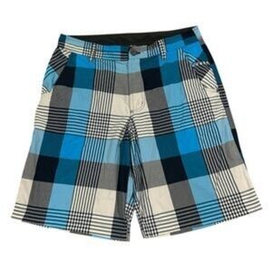 Lululemon Blue Plaid Men's Shorts Size 32 Logo